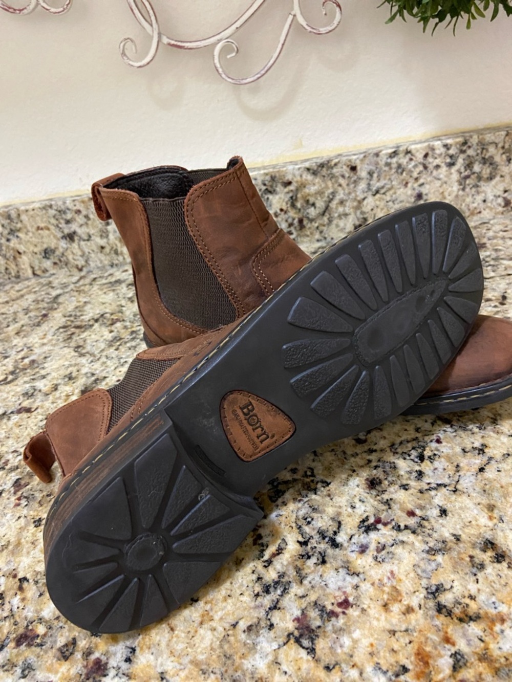 Born Brown Leather Chukka Chelsea Boots - Picture 2 of 9